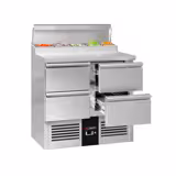 Ψυγείο πάγκος προετοιμασίας Mini PREMIUM - 900x700 mm - 4 συρτάρια - για 5x GN 1/6 λεκανάκια
