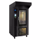 Roterende Bakkerij heteluchtoven met vochtinjectie - Touchscreen - 10x EN 600x400 - Zwart - incl. afzuigkap & rijskast