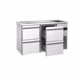 Comptoir de bar réfrigéré PREMIUM - 1550x700 mm - 4 tiroirs