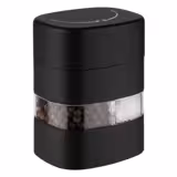 (6 st) 2‑i‑1 salt‑ och pepparkvarn - BOOGIE - Plast - Höjd: 80 mm - Svart