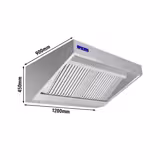 Fali elszívóernyő - 1200 mm - 900 mm mély - Vezérlő, labirintszűrő és világítás