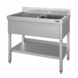 Mesa mural de lavagem ECO - 1000x600mm - com prateleira inferior - com 1 cuba à direita