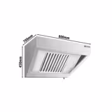 Wandhaube - 800mm - mit Filter & Lampe
