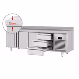 Koelwerkbank PREMIUM PLUS - 2452x700mm - met 3 deuren - met 3 lades - met opstand
