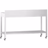 Edelstahl Arbeitstisch PREMIUM - 1600x600mm - mit Grundboden, Aufkantung & Rollen