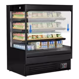 Commercial multideck display fridge - Open front - 1200mm - 390L - with 3 shelves - Black