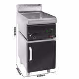 Toplovodna kupka električna - 1,2 kW - GN 1/1 - s odvodnim ventilom - na zatvorenom ormariću s 1 vrata