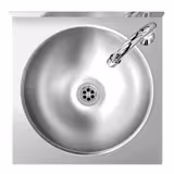 Lave-mains - Acier inoxydable - avec commande fémorale (raccordements eau froide & eau chaude)