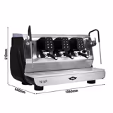 WEGA | Nova – Machine à expresso à porte-filtre – 3 groupes – 5,7 kW – avec 2 buses vapeur et eau chaude – commande tactile – Noire