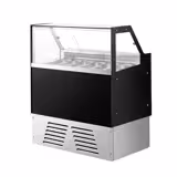 Eistheke EMMA - 1190mm - Umluft - für 6x 5 Liter oder 4x 7 Liter Eisbehälter - Schwarz