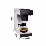 Commercial Filter Coffee Machine - 1.8 L - 2 kW - 2 Hotplates - Stainless Steel - Glass Jug - 230V - No separate warming-plate switch