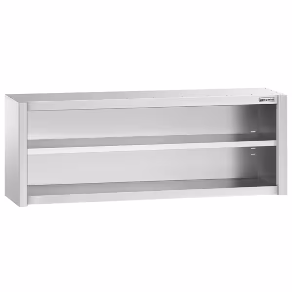 Commercial Stainless Steel Wall Cabinet / Kitchen Cupboard PREMIUM - 2000x400x650mm - Open Front (no doors)