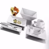 (12 pz) MAYA - Piatto da portata - Porcellana - Rettangolare - 330x180mm - Bianco