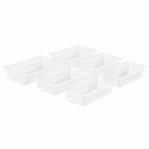 (6 stuks) Polypropyleen GN-bak GN 1/3 - wit - 5,3 liter - Diepte: 150mm