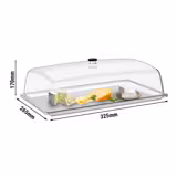 Couvercle de présentation - Dôme - GN 1/2 - Polycarbonate - 325x265mm - Hauteur:170mm - incl. plateau en inox GN 1/2