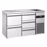 Comptoir de bar réfrigéré PREMIUM - 1550x700mm - 5 tiroirs