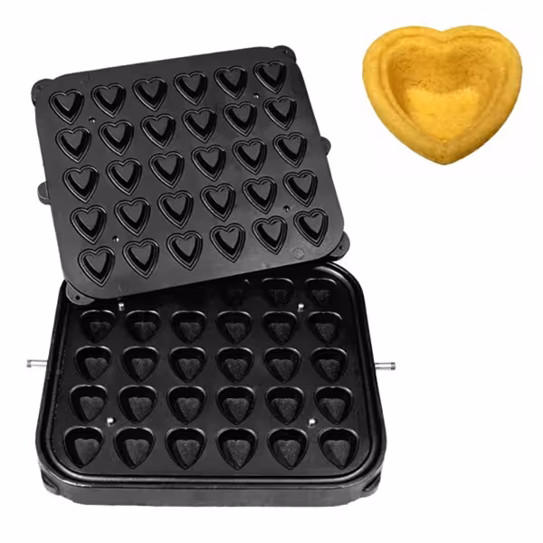 Tartelette-géphez való sütőlapok TMPIC - forma: 30x szív - 51x46 mm