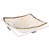 (6 uds) Bol cuadrado - STONE ART - Melamina - 0,5L - 190x190mm - Profundidad: 60mm - Blanco/Marrón