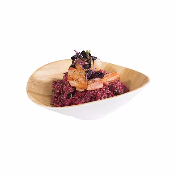 (6 stuks) kom - BAMBOO - Melamine - 0,20l - 175x155mm - Diepte: 55mm - Wit, beige