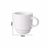 (6 st) BUDGETLINE - Kaffekopp Mammoet - 14 cl - Vit