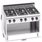 موقد غاز LORENZO 700 - 1200x714mm - 42 kW - 6 شعلات - طراز عالي الأداء