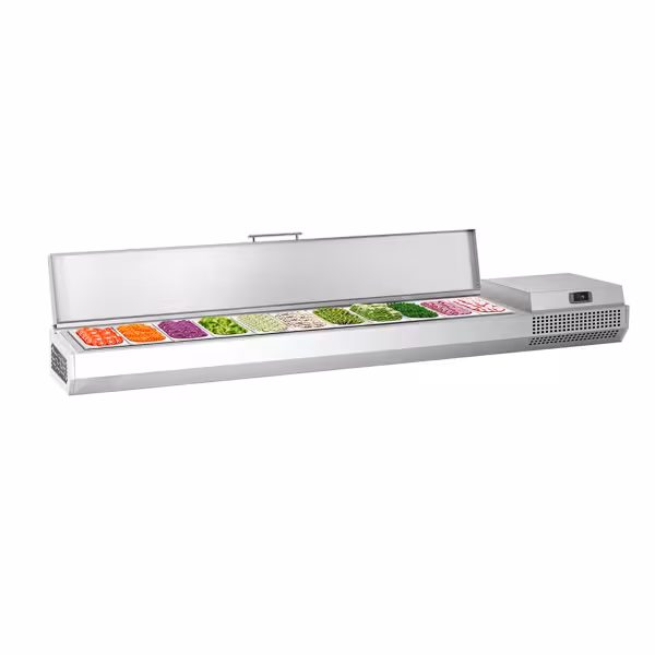 Opzetkoelvitrine PREMIUM PLUS - met LED-verlichting - 2300x353mm - 11x GN 1/4