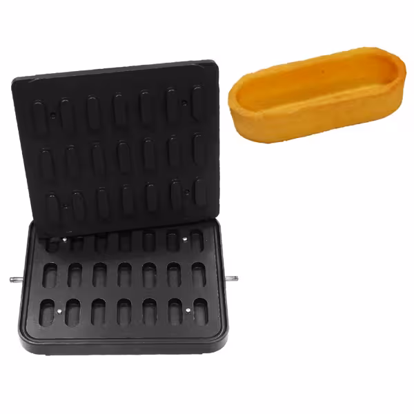 Platten für Tartelette-Maschine TMPIC - Form: 21x Eclair - 66x26mm
