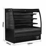 Vitrine murale réfrigérée - Libre-service - 1500mm - 480L - avec 3 étagères - arrière fermé - Noir