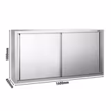 Armadio pensile in acciaio inox PREMIUM - 1600x400mm - con porte scorrevoli - 1000mm di altezza