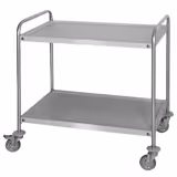 Servírovací vozík - 800x500 mm - se 2 policemi - 2 kolečka s brzdou - celková nosnost: 80 kg