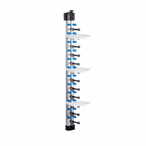 Bordenrek wandmodel - tot 12 borden - Ø16-32cm - Hoogte:1015mm - wandmontage