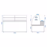 Comptoir vitrine réfrigérée - 1935x985mm - +4/+8°C - 327L - 3 portes - Éclairage LED