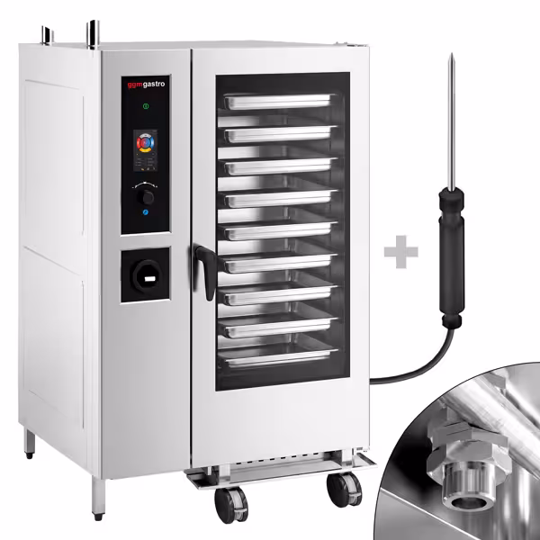 Gas-Kombidämpfer - Touch - 40x GN 1/1 - inkl. Waschsystem, Temperaturfühler, Boiler & Innengestell