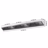 Commercial Wall-Mounted Extraction Canopy - 5600mm - with Baffle Filters & LED Lighting