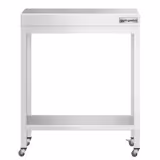 Edelstahl Arbeitstisch PREMIUM - 600x600mm - mit Grundboden & Rollen