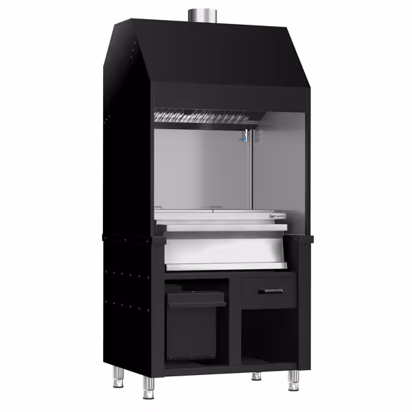 Commercial Charcoal Grill - BERLIN - Closed Hood – 1 Charcoal Drawer – 2 Filters – no rotisserie