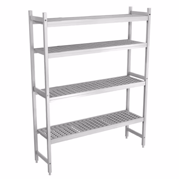 وحدة رفوف ألمنيوم - بداية - 1311x1685mm - عمق: 460 mm - 4 رفوف - الحمولة: 450 kg