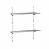 Mensola a parete in acciaio inox PREMIUM - 1500x400mm - con 2 ripiani