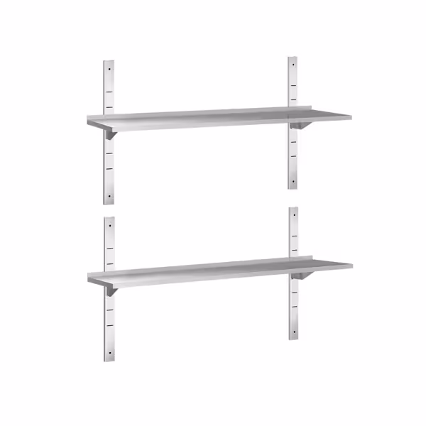 Dubbele RVS wandplank PREMIUM - 1500x400mm