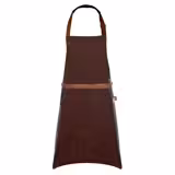 (6 pièces) KARLOWSKY | Tablier à bavette en cuir - Moka