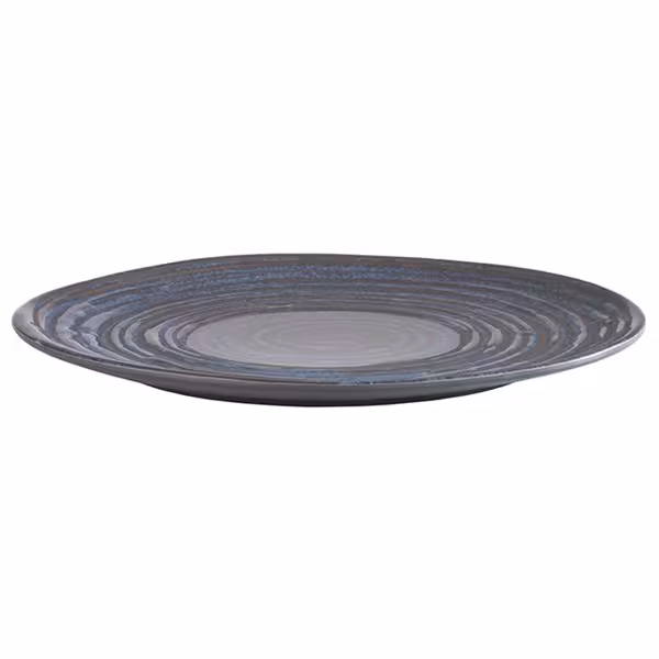 (6 pcs) LOOPS | Platter - flat - Melamine - Ø270mm - Blue/Grey