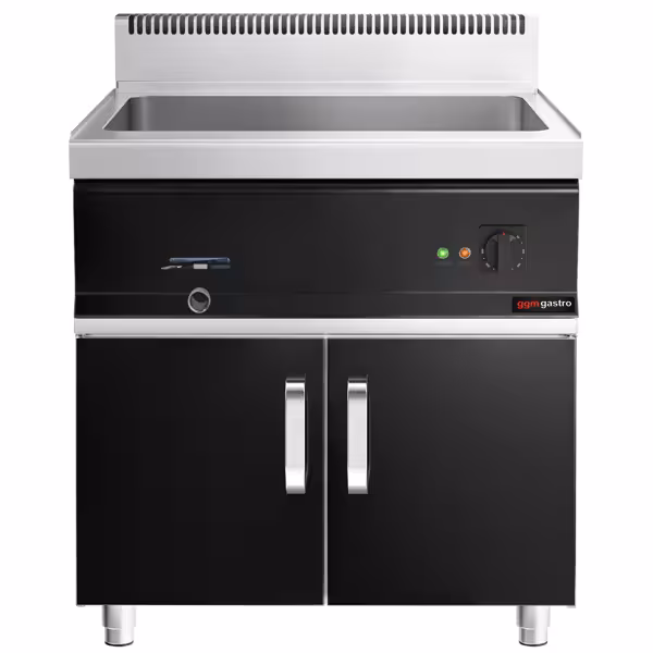 Edelstahl Unterbau - 800mm - 2 Türen - Schwarz