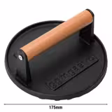 Hamburgerpers - Ø 175mm - gietijzer - zwart - geribbeld - zonder vormschijf