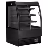 Commercial wall-mounted refrigerated display shelving - 900 mm - 216 litres - with 2 double-glazed sliding doors and 3 shelves