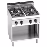 Cucina a gas professionale - LORENZO 700 - 800x714x1070mm - 28,0 kW - 4 fuochi - su vano aperto - alta potenza