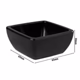 (6 pcs) Dipping Pot - FRIENDLY - PET - 50ml - rectangular - 65x65mm - Black