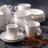(6 pcs) BART - Coffee saucers - Ø135mm - Ivory