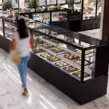 Commercial serve over counter MADRID - 735L - 2000mm - Double glazing - with 2 adjustable shelves - rear sliding doors - Black matt