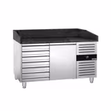 Commercial Pizza Prep Counter - Granite Top PREMIUM - 1500x800mm - with 1 doors & 7 drawers