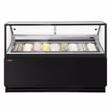 Ice Cream Display Counter THEO – 1771 mm – Ventilated – for 9× 5 Litres Ice cream containers – Black